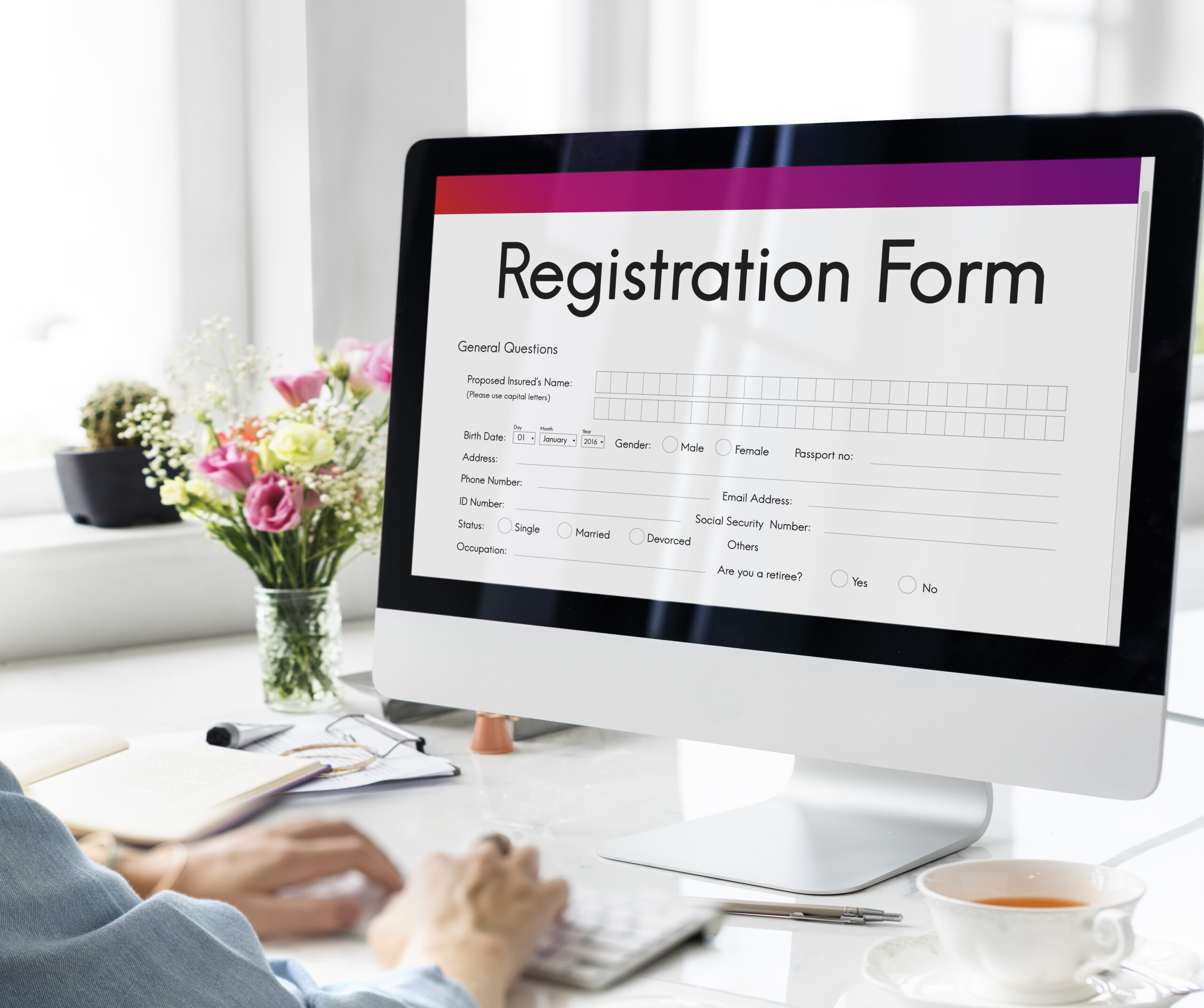 Registration Application Paper Form Concept
