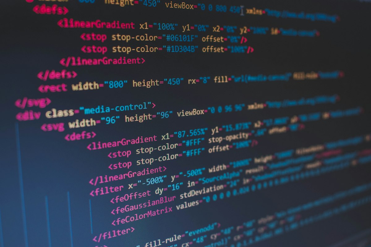 HTML code on screen for custom web development