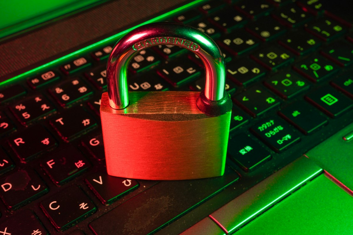 Padlock on a keyboard representing website security and maintenance