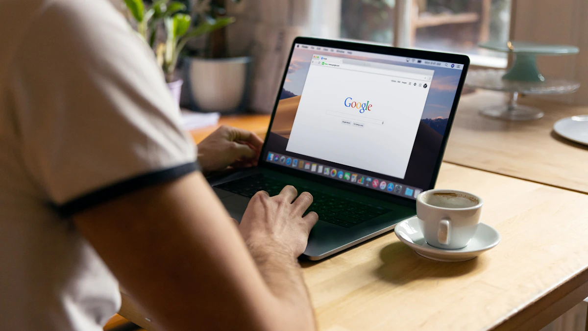 Small business owner working through an on-page SEO checklist on a laptop